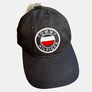 Tommy Hilfiger Logo Baseball Black Cap Hat Adjustable strap NWT